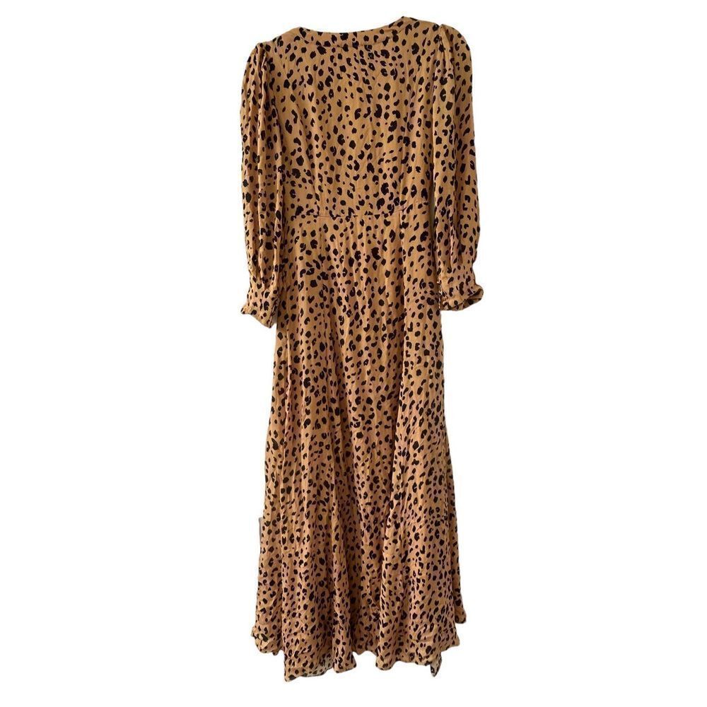 Nicholas Tan Leopard Print V-Neck Tie Front Silk … - image 6